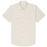 Short Sleeve Denim Shirt in Bone Ecru