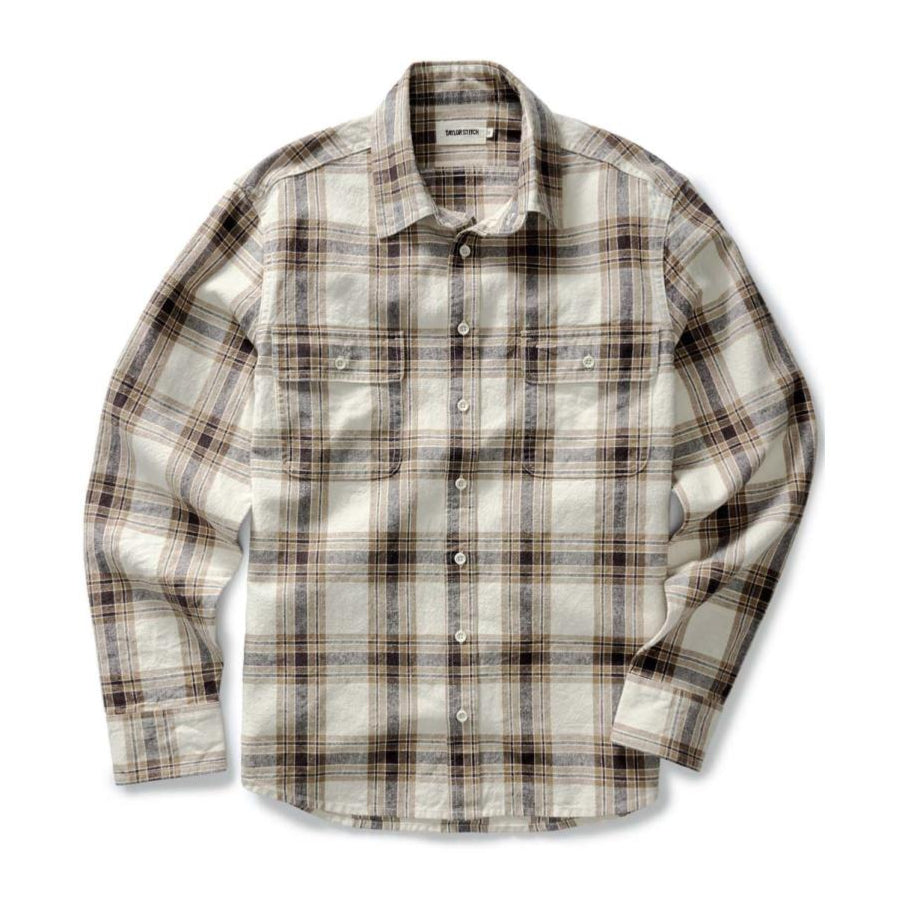 The Craftsman Shirt | Bark Plaid Linen – Fontenelle Supply Co.