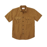 Washed Short Sleeve Feather Cloth Shirt