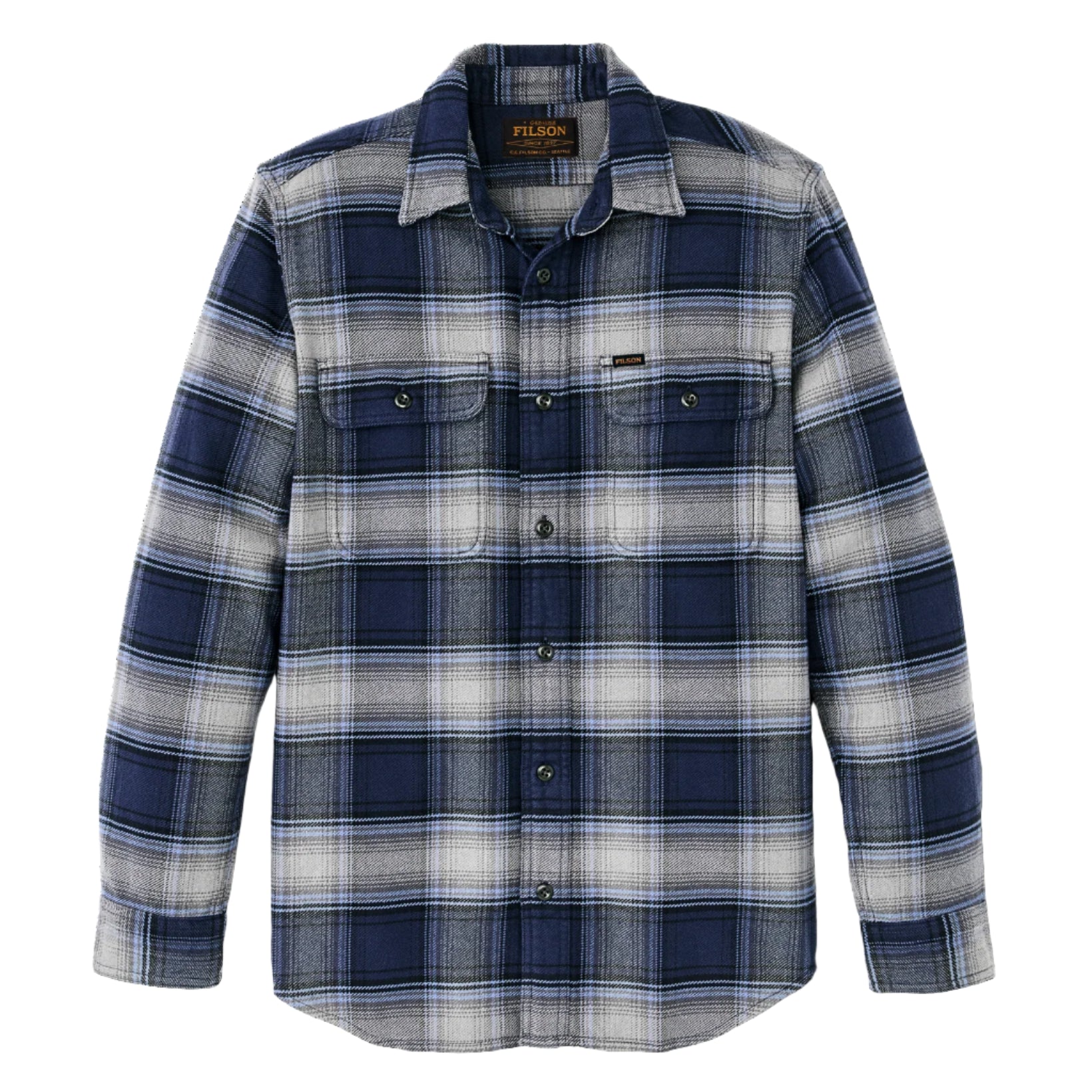 Vintage Flannel Work Shirt | Light Blue Navy Plaid – Fontenelle