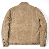 Back of Freenote Cloth Riders Jacket in Waxed Canvas Tobacco