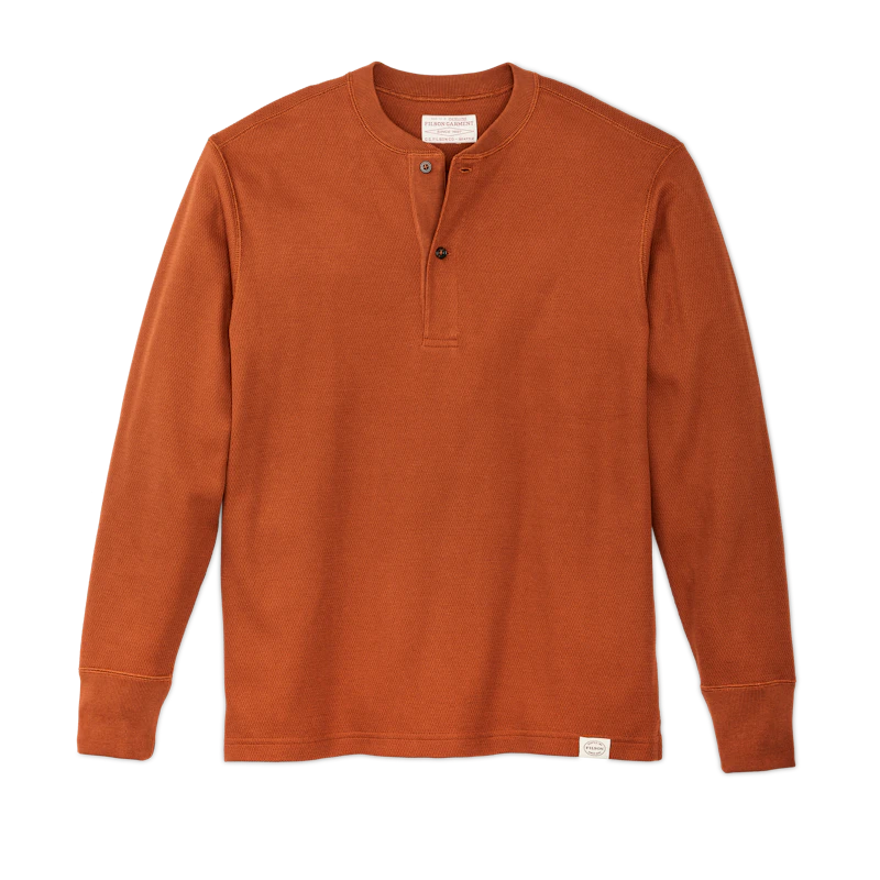 Waffle Knit Henley | Rust – Fontenelle Supply Co.