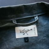 Loyal Stricklin Waxed Canvas Jacket in Charcoal close up