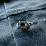 Loyal Stricklin Waxed Canvas Jacket in Charcoal close up
