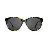 Women's brown sunglasses with blue and yellow specks