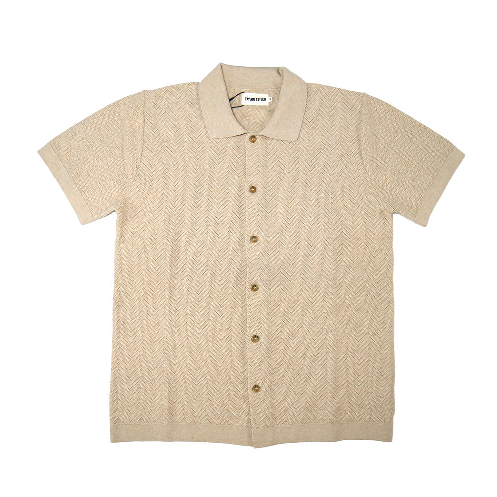 Button Down Polo | Heather Oat Herringbone – Fontenelle