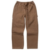 Brown pants with a drawstring on a white background