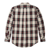 FIlson Lightweight Alaskan Guide Shirt in Offwhite Black Red Plaid back