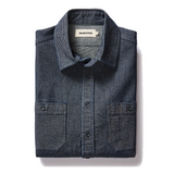 The Utility Shirt on Rinsed Indigo Stripe, folded