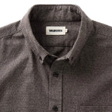 Close up of collar and uppermost buttons