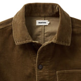 Close up of collar and uppermost buttons