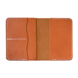 Handmade Leather Passport Wallet in Tan Leather