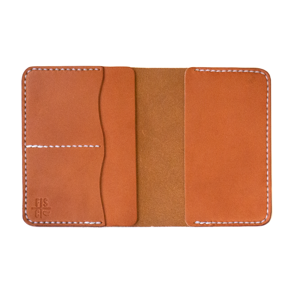 Handmade Leather Passport Wallet in Tan Leather