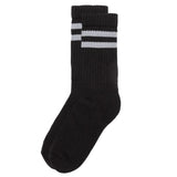 American Trench Retro Double Stripe socks in black with gray stripes