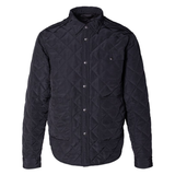 Schott Down-filled Quilted Shirt Jacket in Black