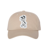 Stone canvas hat with dog cartoon patch