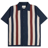 Far Afield Velzy Knitted Shirt Simple Stripe Navy/Multi