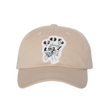 Stone canvas hat with wolf cartoon patch