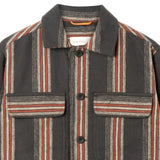 Close up of collar, chest pockets, and uppermost buttons