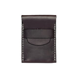 Dark Brown Leather with White Stitching