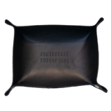 large black leather valet tray