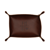 small brown leather valet tray