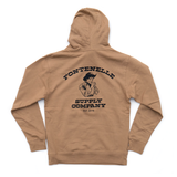 Back of FSC Cowboy Hoodie in Sandstone