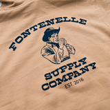 Close Up of Back of Hoodie Featuring Cowboy Smoking