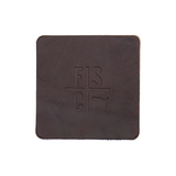 Square Dark Brown Leather