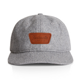 FSC Leather Patch Wool Cap in Steel