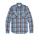 Rangeland Flannel Shirt in Light Blue/Red