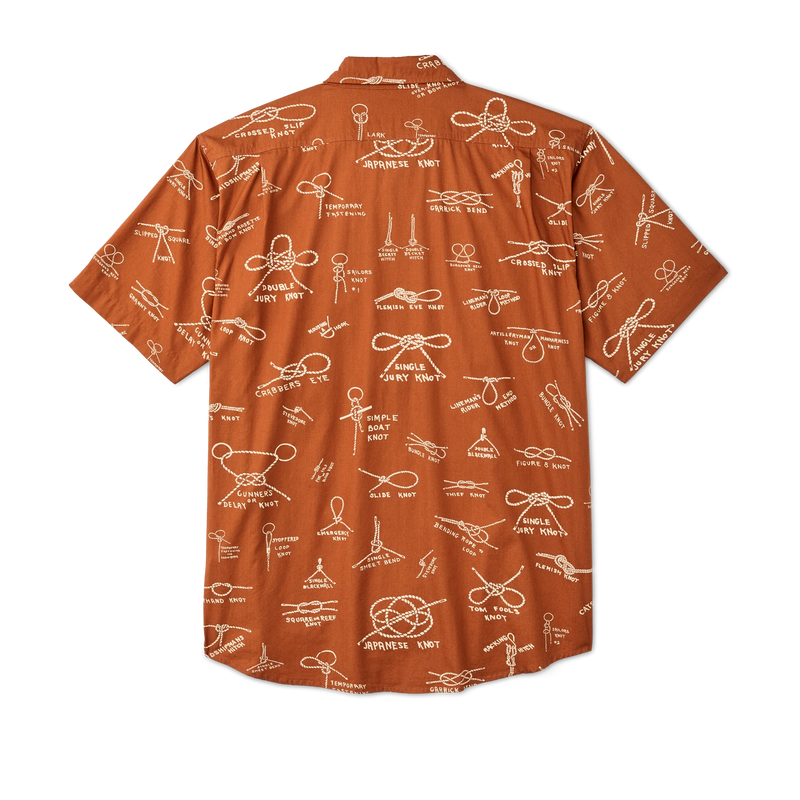 Washed Short Sleeve Feather Cloth Shirt | Bourbon