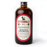Bittermilk bottle with label on a white background