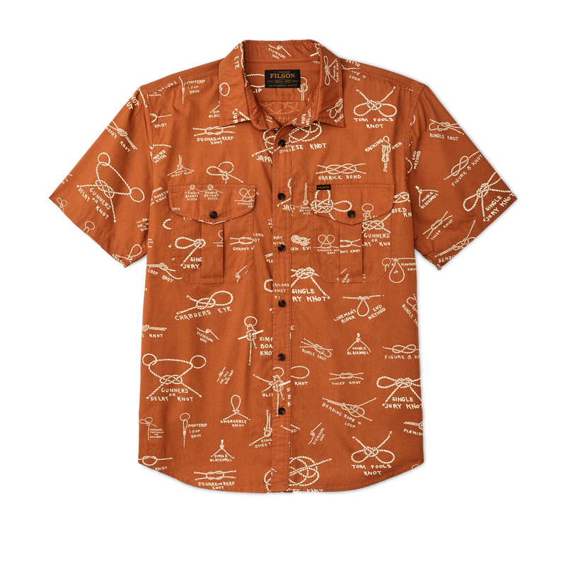 Washed Short Sleeve Feather Cloth Shirt | Bourbon