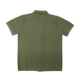 Button Down Polo in Cilantro Herringbone