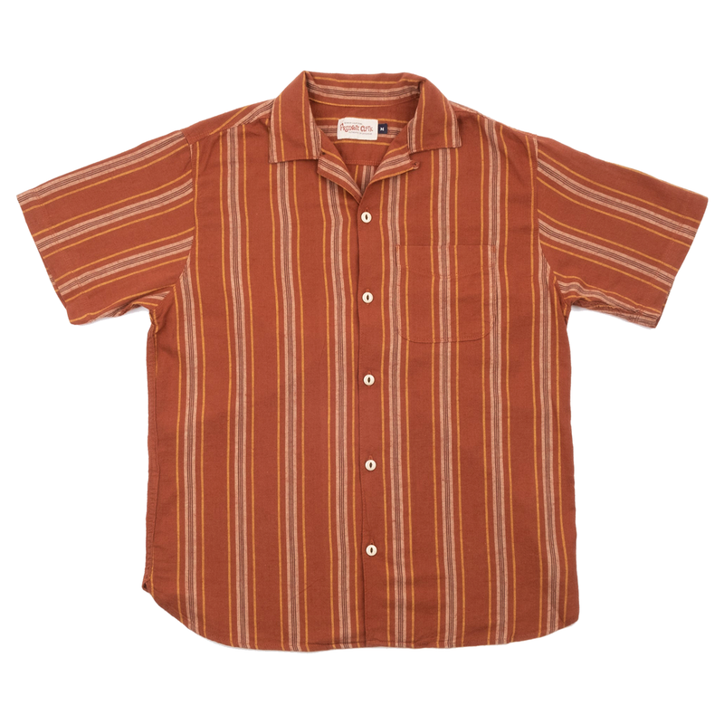 Hawaiian Shirt | Rust Stripe