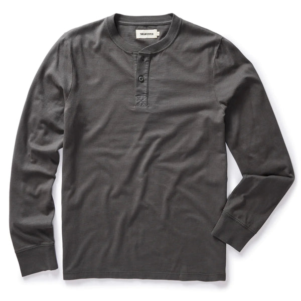 The Organic Cotton Henley | Faded Black