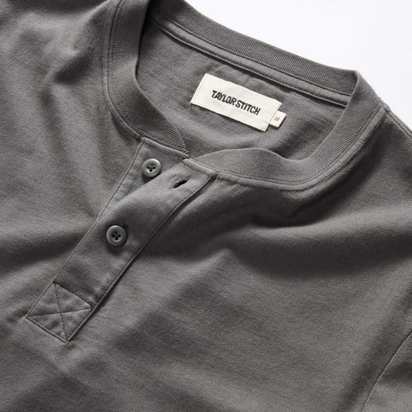 The Organic Cotton Henley | Faded Black