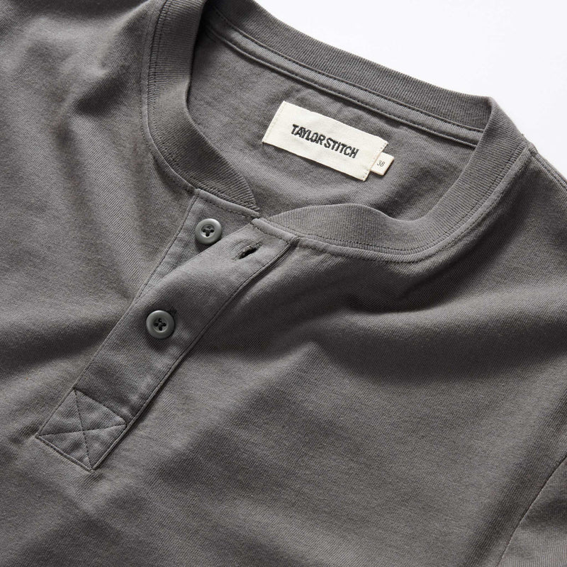 The Organic Cotton Henley | Faded Black