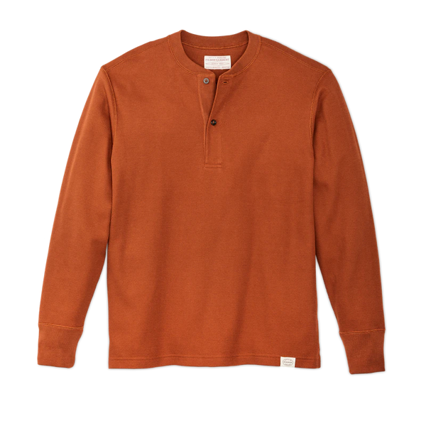 Waffle Knit Henley | Rust – Fontenelle Supply Co.