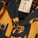 Close Up of Krispy Night Cuba Linen Shirt