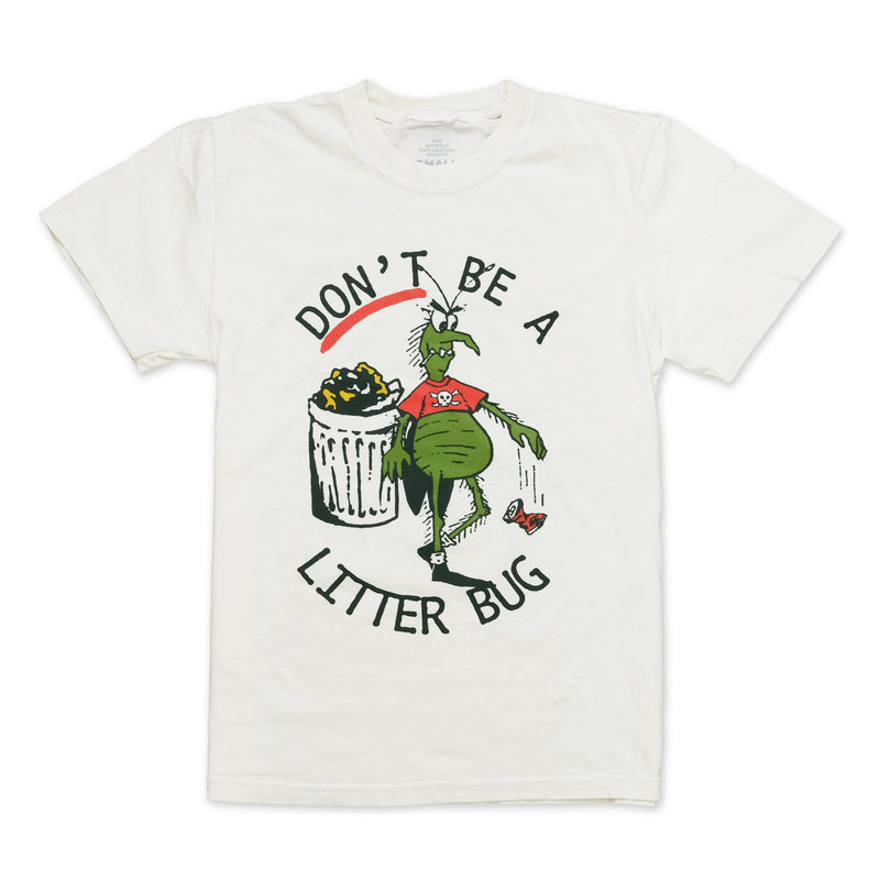 M.E.S. Don't be a litterbug Ivory tee shirt