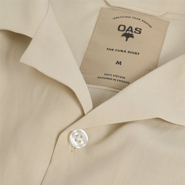 OAS Sand Plain Viscose Shirt Close Up