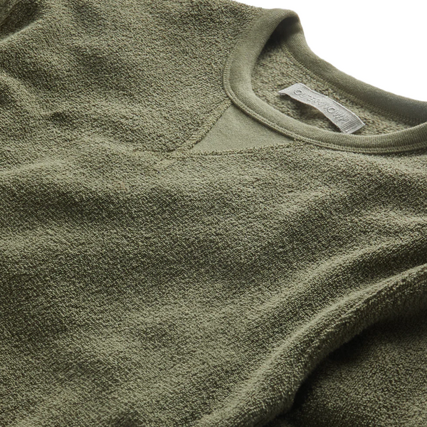 Outerknown Hightide Crew in Olive Night Close Up