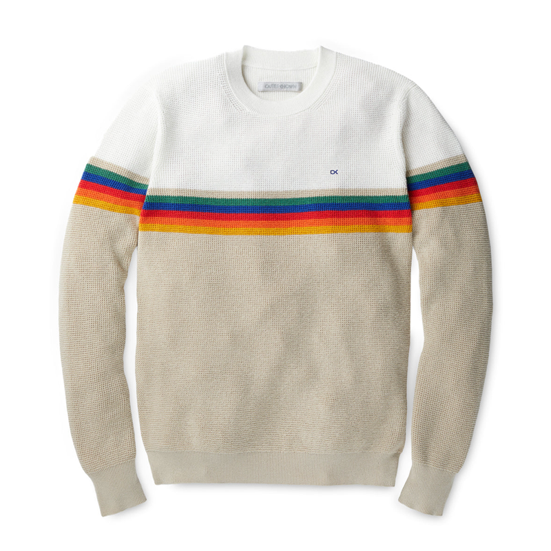 Outerknown Nostalgic Sweater in Oatmeal Rainbow