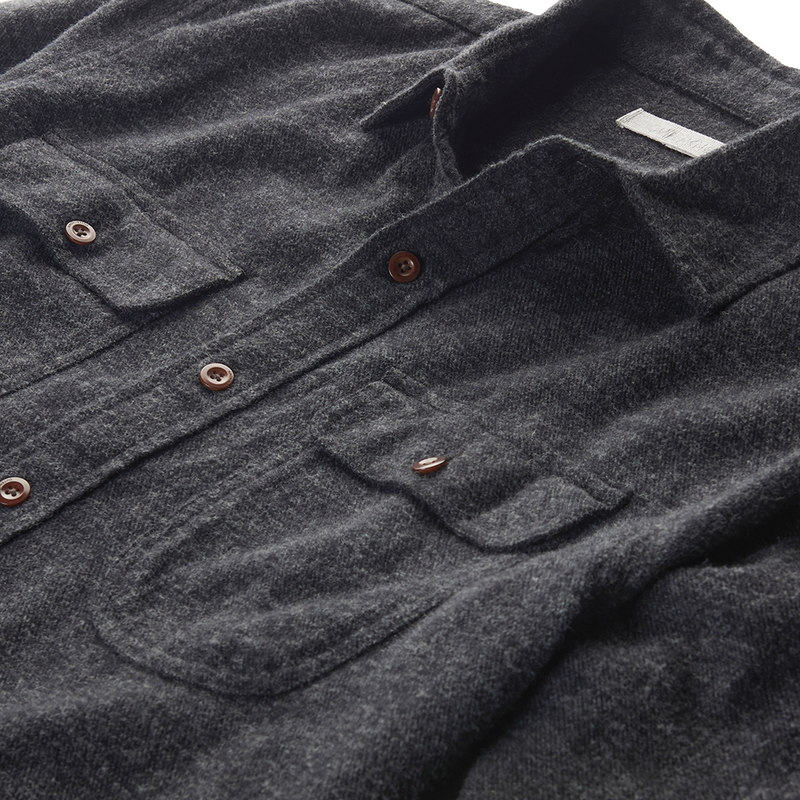Outerknown Transitional Flannel Utility S Charcoal Jaspe
