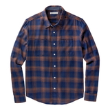 Outerknown Transitional Flannel in Midnight Blue Hazelton Check