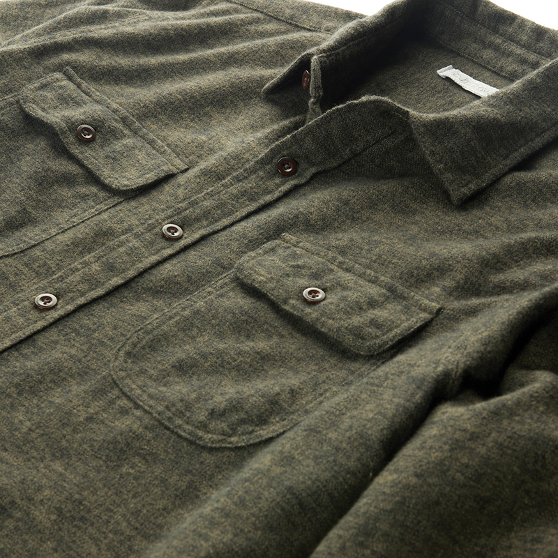 Outerknown Transitional Flannel Utility Olive Jaspe