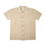 Button Down Polo in Heather Oat Herringbone