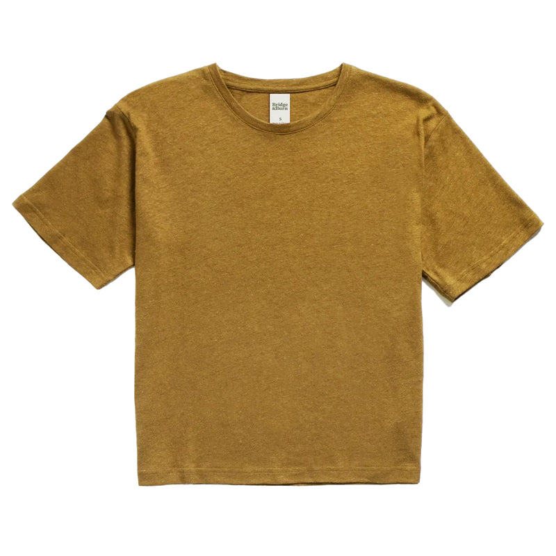 Women's Organic Hemp Boxy Tee Ochre